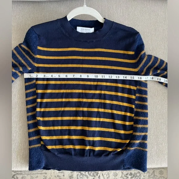 La Linge Wool Cashmere blend striped crew neck sweater - Picture 5 of 6
